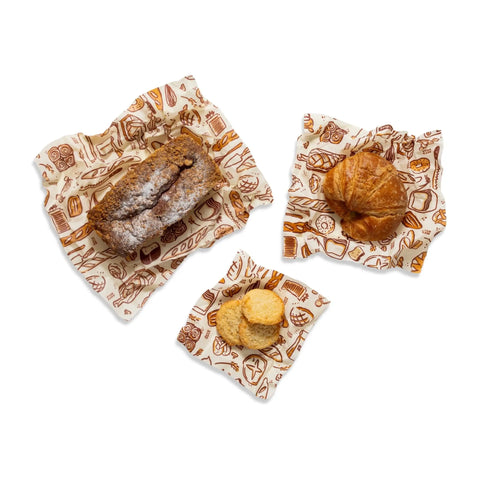Bee's Wrap Natural Food Wrap Set – Assorted 3 Pack Small to Large | Made in USA | Eco-Friendly Food Storage Bee's Wrap  Packs