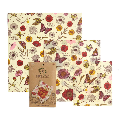 Bee's Wrap Natural Food Wrap Set – Assorted 3 Pack Small to Large | Made in USA | Eco-Friendly Food Storage Bee's Wrap  Packs