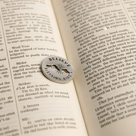 Believe Blessing Ring Charm – Handcrafted Pewter Inspirational Token | Made in USA Pocket Size Keepsake Whitney Howard Designs  Blessing Ring