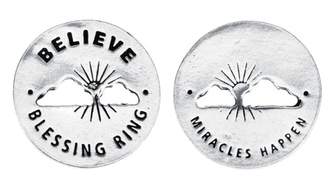 Believe Blessing Ring Charm – Handcrafted Pewter Inspirational Token | Made in USA Pocket Size Keepsake Whitney Howard Designs  Blessing Ring
