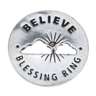 Believe Blessing Ring Charm – Handcrafted Pewter Inspirational Token | Made in USA Pocket Size Keepsake Whitney Howard Designs  Blessing Ring