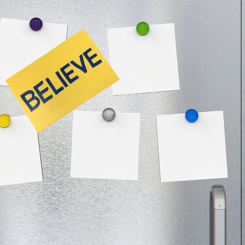 Believe Block Letter Fridge Magnet for Sports Fans | 4" W X 3" Tall | New 2023 Block Letter Edition Chatelet Manufacturing 