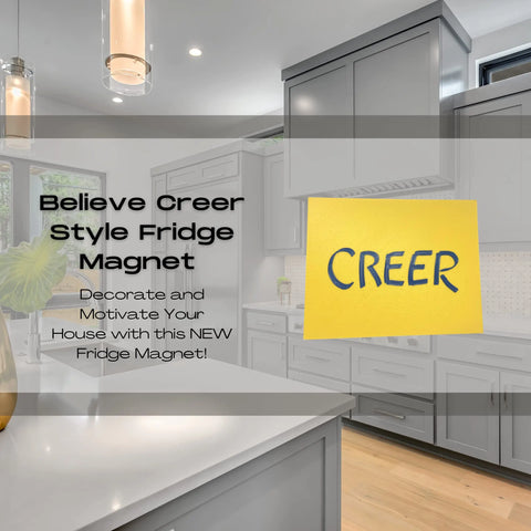 Believe Block Letter Fridge Magnet for Sports Fans | 4" W X 3" Tall | New 2023 Block Letter Edition Chatelet Manufacturing 