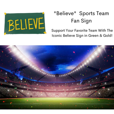 Believe Sports Wall Sign 12 Inch – Inspirational Team Decor | Made in USA Chatelet Manufacturing 