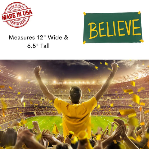 Believe Sports Wall Sign 12 Inch – Inspirational Team Decor | Made in USA Chatelet Manufacturing 