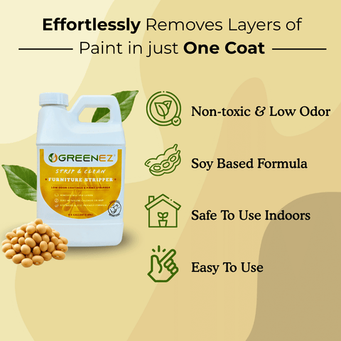 Furniture Stripper Kit – Safe Low Odor Formula | Made in USA GreenEZ®  Hobbies & Creative Arts
