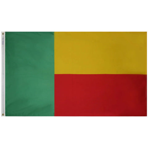 Benin National Flag – Durable 200 Denier Outdoor Nylon with UV-Resistant SolarGuard Dyes | Made in USA Freedom Flag and Pole 