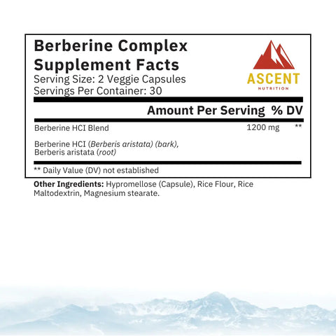Berberine Dietary Supplement 1000 mg – 60 Capsules for Metabolism Support and Healthy Blood Sugar | Made in USA Ascent Nutrition  simple