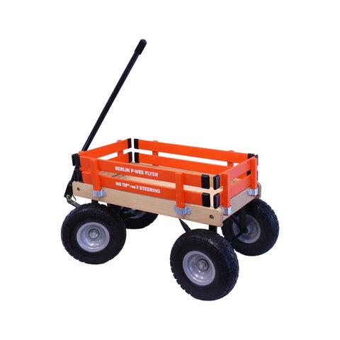 Berlin Big Foot Kids Express Wagon 25x14 Inch Solid Wood Bed With Foam Tires – Amish Crafted | Made in USA Amish Toy Box  Pull Behind Wagon