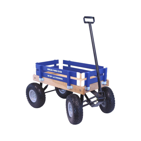 Berlin Big Foot Kids Express Wagon 25x14 Inch Solid Wood Bed With Foam Tires – Amish Crafted | Made in USA Amish Toy Box  Pull Behind Wagon