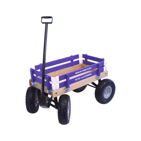 Berlin Big Foot Kids Express Wagon 25x14 Inch Solid Wood Bed With Foam Tires – Amish Crafted | Made in USA Amish Toy Box  Pull Behind Wagon