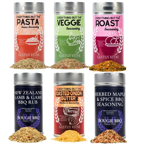 Best for Veggie Seasonings Gift Set – 6 Large Artisan Spice Tins | Handcrafted Blend Collection Made in USA Gustus Vitae  Collections & Gift Sets