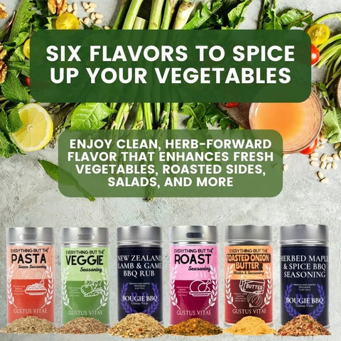 Best for Veggie Seasonings Gift Set – 6 Large Artisan Spice Tins | Handcrafted Blend Collection Made in USA Gustus Vitae  Collections & Gift Sets