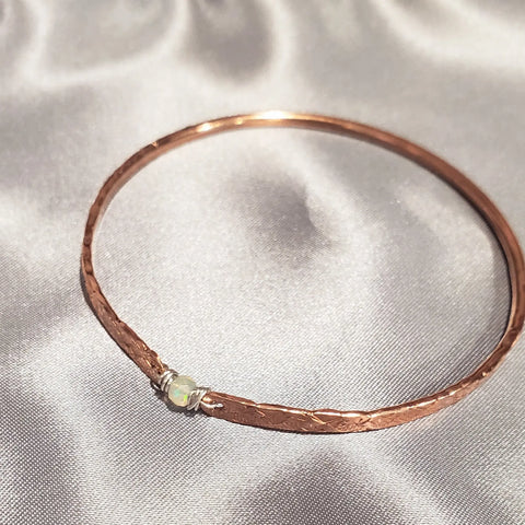 Bestselling Copper Brides Mag Bangle Wire Wrapped With AAA+ Ethiopian Opal Alexa Martha Designs  Bracelet 39.00 X-Small