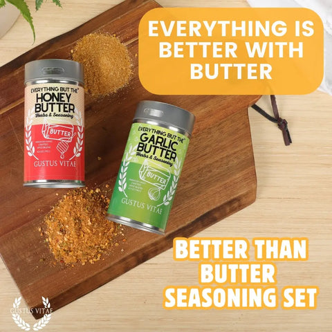 Better Than Butter Seasoning Duo – Honey & Garlic Herb Blends | Made in USA Gustus Vitae  Gourmet Seasonings