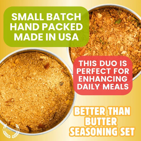 Better Than Butter Seasoning Duo – Honey & Garlic Herb Blends | Made in USA Gustus Vitae  Gourmet Seasonings