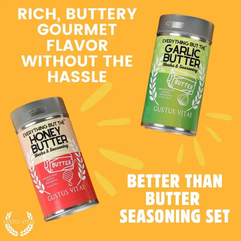 Better Than Butter Seasoning Duo – Honey & Garlic Herb Blends | Made in USA Gustus Vitae  Gourmet Seasonings