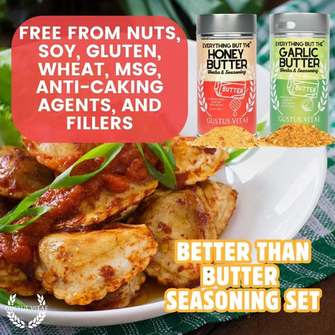 Better Than Butter Seasoning Duo – Honey & Garlic Herb Blends | Made in USA Gustus Vitae  Gourmet Seasonings