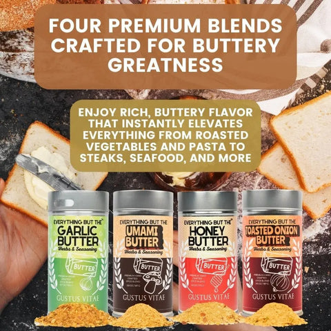 Better Than Butter Seasoning Set of 4 XL Tins – Premium Herb & Spice Blends for Rich Flavor | Made in USA Gustus Vitae  Collections & Gift Sets
