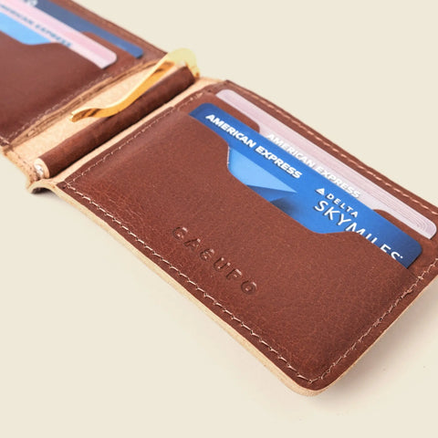 Bifold Full Grain Leather Money Clip Wallet – 4.5x3.25 Inches | Handmade in USA CASUPO  Money Clip Wallet