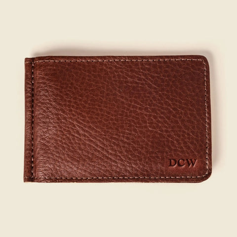 Bifold Full Grain Leather Money Clip Wallet – 4.5x3.25 Inches | Handmade in USA CASUPO  Money Clip Wallet