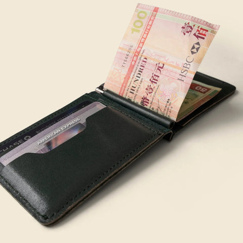 Bifold Money Clip Wallet 4.5x3.25 Inch – Forest Green Leather | Made in USA CASUPO  Money Clip Wallet