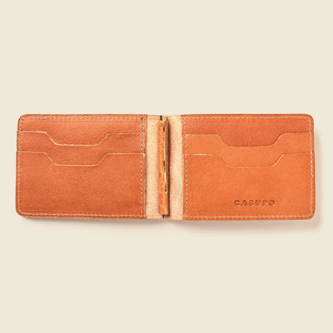 Bifold Natural Leather Money Clip Wallet 4.5 Inch – Eco-Friendly | Handmade in USA CASUPO  Money Clip Wallet