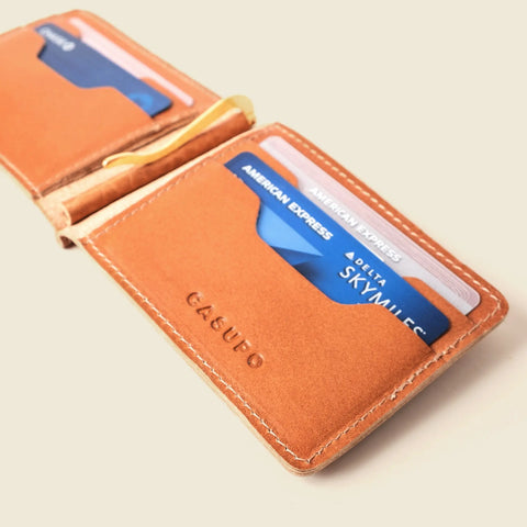 Bifold Natural Leather Money Clip Wallet 4.5 Inch – Eco-Friendly | Handmade in USA CASUPO  Money Clip Wallet