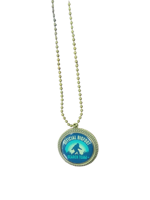 Bigfoot Search Team Pendant Necklace 30 Inch Vintage Brass Chain – Cryptid Jewelry Gift | Made in USA Michelle Marie Boutique  Pendant Necklace