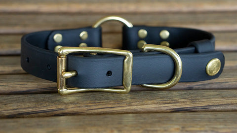 Biothane Hunter Dog Collar 1 Inch Wide with Center Ring and Tail Snap – Durable Field Collar | Made in USA Auburn Leathercrafters  item