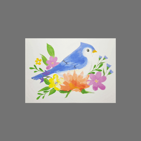 Pack of 8 Bluebird Greeting Cards – Watercolor Spring Flowers – JuLu Cards | Made in USA JuLu Cards  Blank Cards