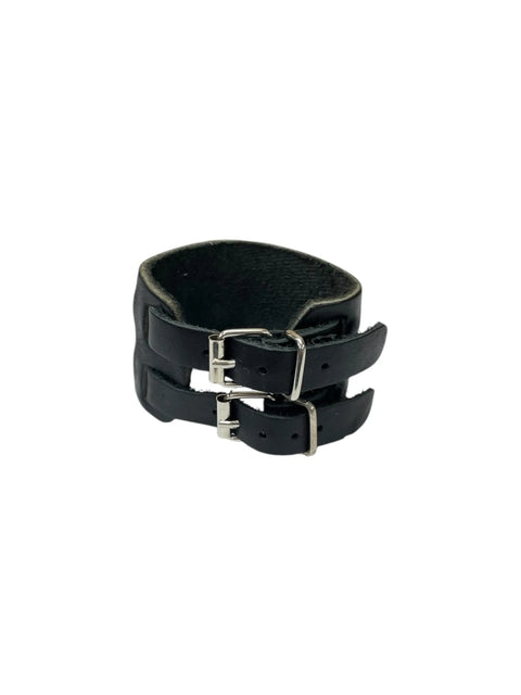 Black Agate Stone Leather Cuff Bracelet – Handmade Black Leather Band | Made in USA Durable Accessory Michelle Marie Boutique  Bracelets