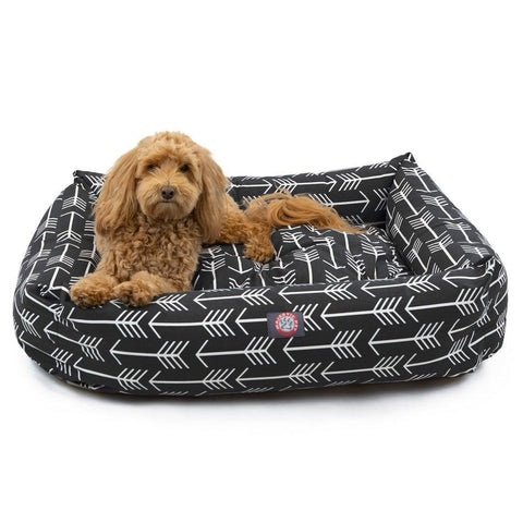Arrow Luxe Bagel Pet Bed – Cozy Plush Cushion – Durable Arrow Print | Made in USA Majestic Pet 