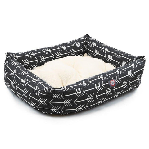 Arrow Luxe Bagel Pet Bed – Cozy Plush Cushion – Durable Arrow Print | Made in USA Majestic Pet 