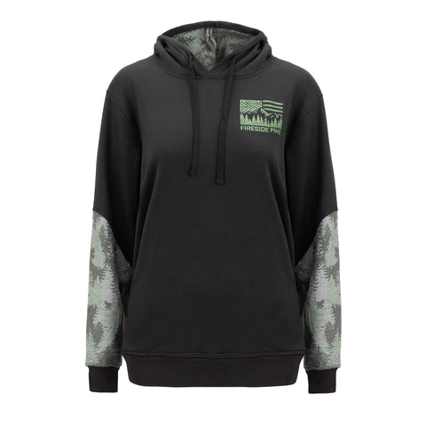 Black Cottonwood Stone Hoodie – Soft Blend Graphic Pullover | Made in USA Fireside Pine  Hoodie