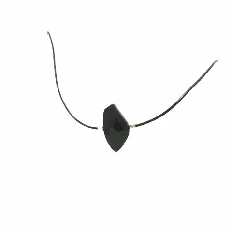 Black Crystal Pendant Choker Necklace – Leather Cord with Stainless Steel Clasp | Made in USA Michelle Marie Boutique  Necklace