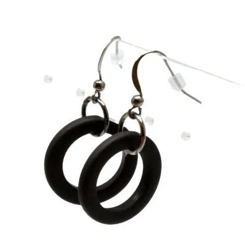 Black Cultured Sea Glass Hoop Earrings – Ocean Inspired Jewelry | Made in USA by Michelle Marie Boutique Michelle Marie Boutique  Earrings