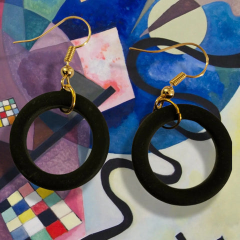 Black Cultured Sea Glass Hoop Earrings – Ocean Inspired Jewelry | Made in USA by Michelle Marie Boutique Michelle Marie Boutique  Earrings