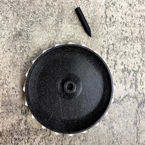 Black Glow in Dark Ashtray with Detachable Poker – Made in USA Chatelet Manufacturing 