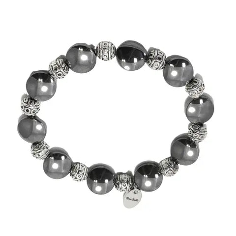 Black Hematite Gemstone Stretch Bracelet Michelle Marie Boutique  Bracelet