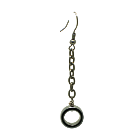 Black Hematite Hoop Dangle Earrings 2 Inch Drop – Gunmetal Chain Design | Made in USA Michelle Marie Boutique  Earrings