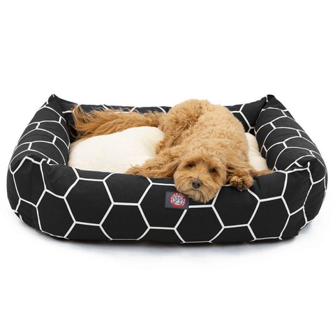 Hexo Shapes Plush Dog Bed – Luxe Bagel Style | Made in USA – San Antonio Texas Majestic Pet 