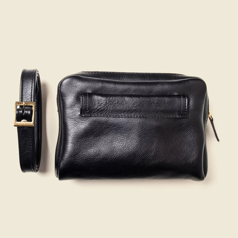 Black Leather Fanny Pack 7.5 Inch – Vegetable Tanned | Handmade in USA CASUPO  Dopp Toiletry Bag