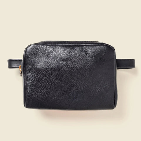 Black Leather Fanny Pack 7.5 Inch – Vegetable Tanned | Handmade in USA CASUPO  Dopp Toiletry Bag