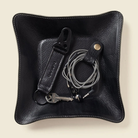 Black Leather Keychain 6 Inch | Handmade in USA CASUPO  Small Leather Goods