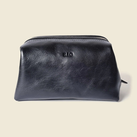 Black Leather Toiletry Travel Bag 7.5 Inch – Sustainable Craft | Handmade in USA CASUPO  Dopp Toiletry Bag