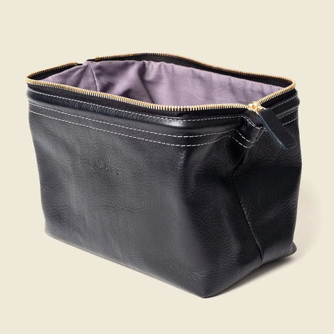 Black Leather Toiletry Travel Bag 7.5 Inch – Sustainable Craft | Handmade in USA CASUPO  Dopp Toiletry Bag