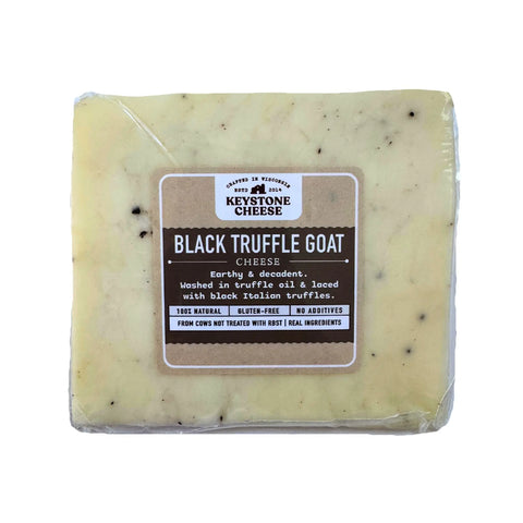 Black Truffle Infused Goat Cheese Wedge – Artisan Flavor Blend | Handcrafted in Wisconsin USA Keystone Cheese  Cheese