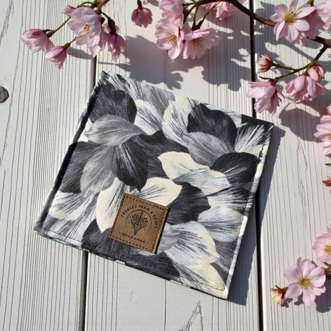 Black and Silver Floral Tampon Pouch – Cotton Feminine Care Organizer | Handmade in USA Frances Farm & Craft  Tampon pouch