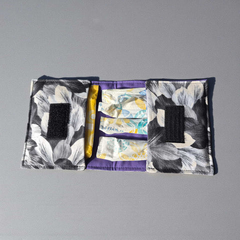 Black and Silver Floral Tampon Pouch – Cotton Feminine Care Organizer | Handmade in USA Frances Farm & Craft  Tampon pouch